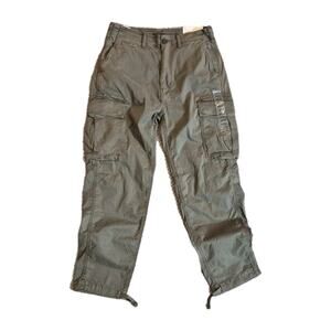 American Eagle Cargo Pants Flex Lived In Washed Olive Green 28 Utility Unisex